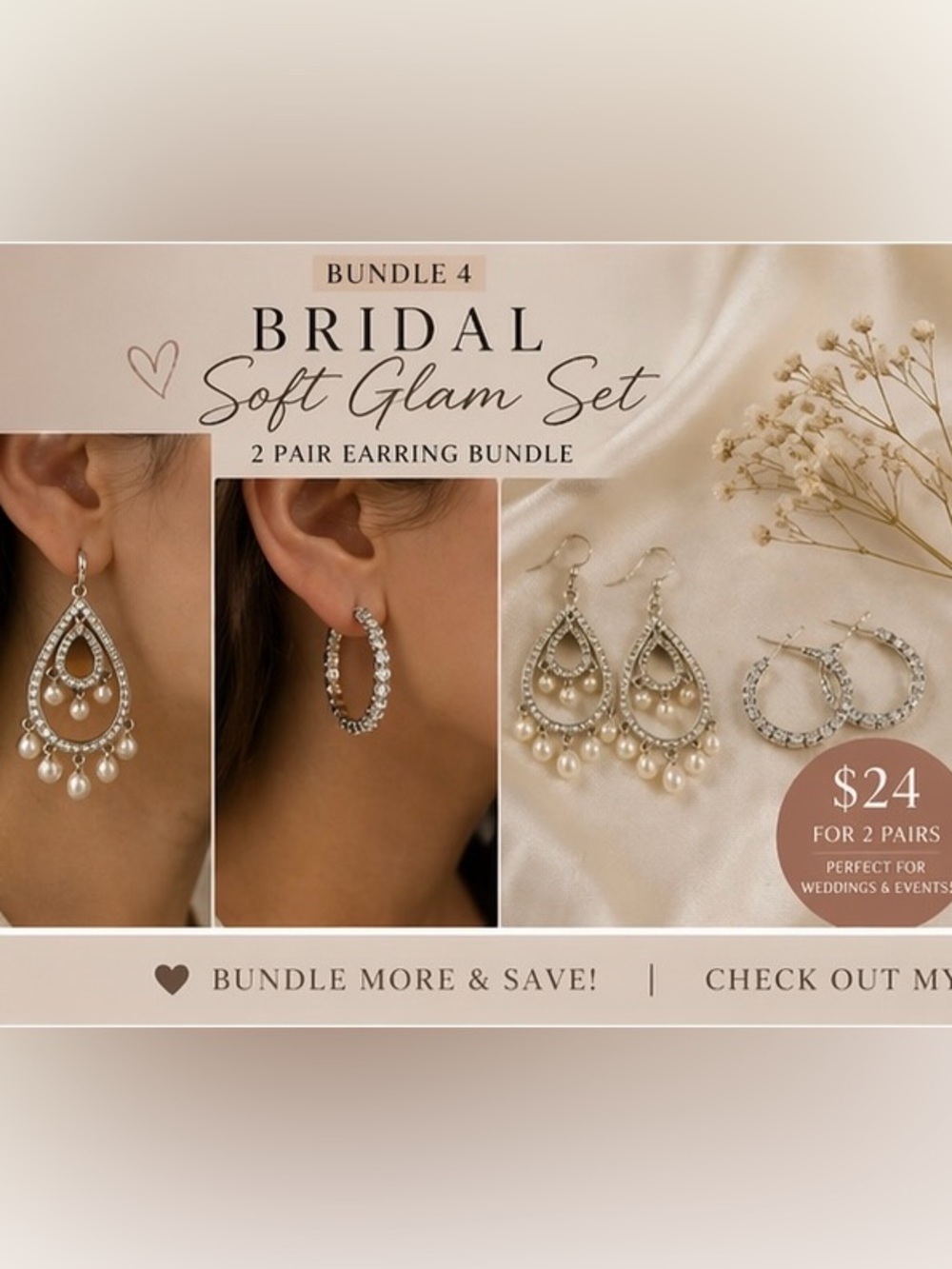 Boho Chic Gold & Black Earring Set - 2 Pair Bundle